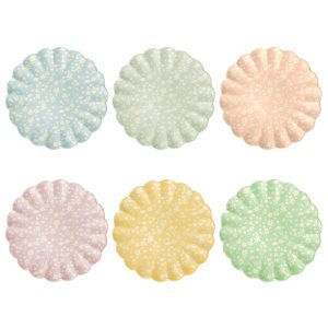 Floral Assorted Bamboo Large Plates. Set of 6