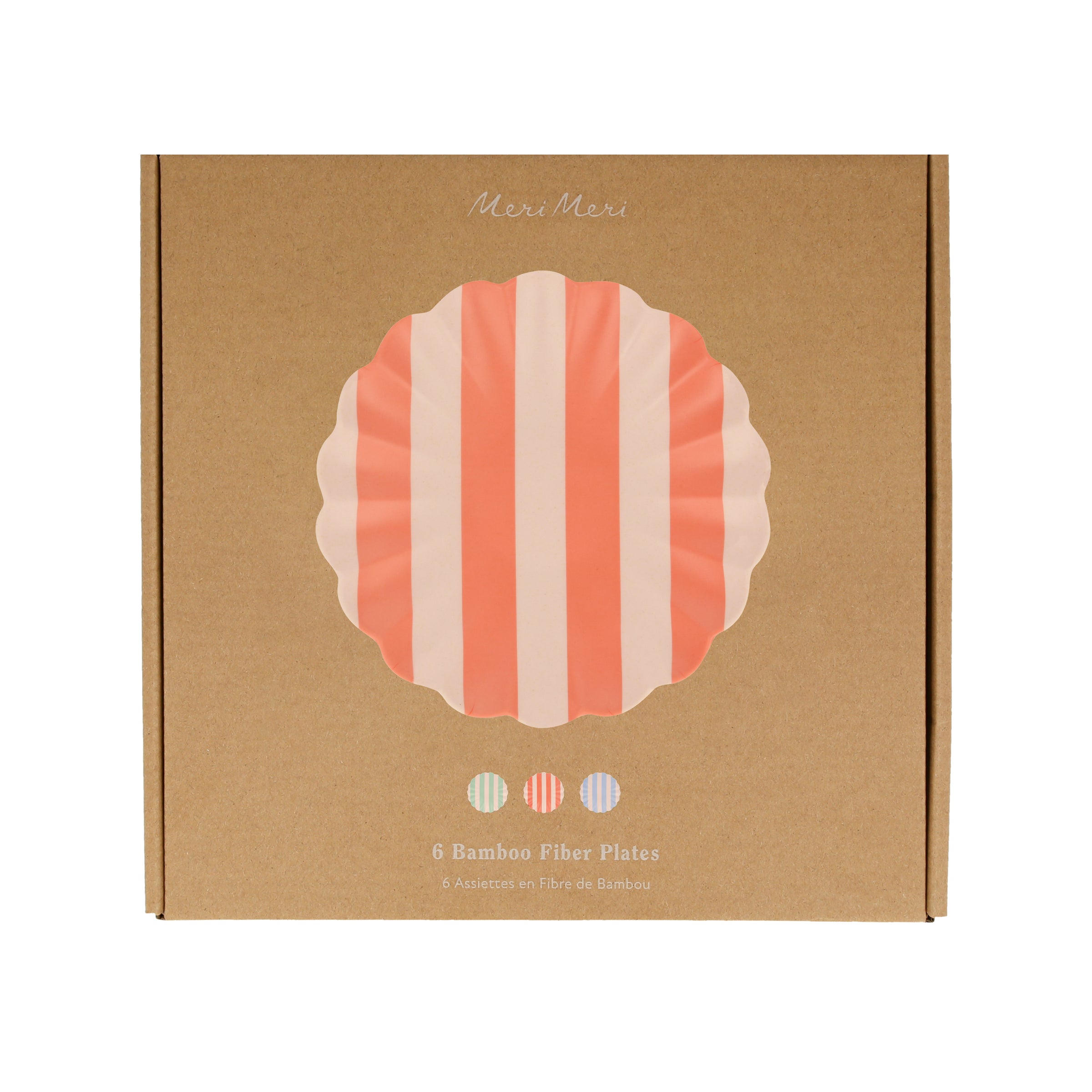 Stripey Assorted Bamboo Small Plates. Set of 6 - Image 8