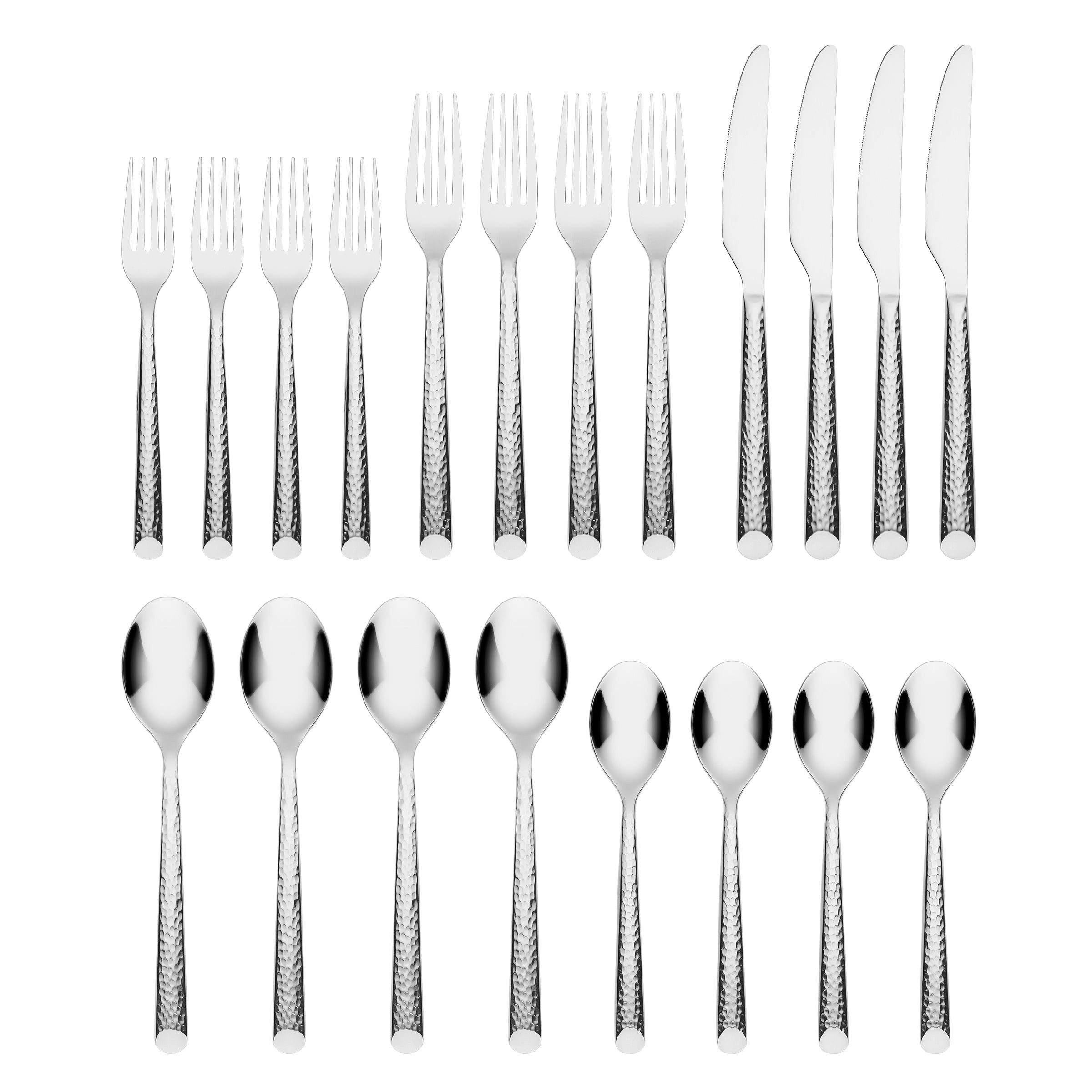 Elsa Hammered 20-Piece Flatware Set - Image 2