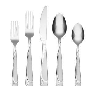 Mena Frost 40-Piece Flatware Set with Chrome Caddy
