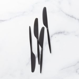 Gaze Black Satin Spreaders. Set of 4