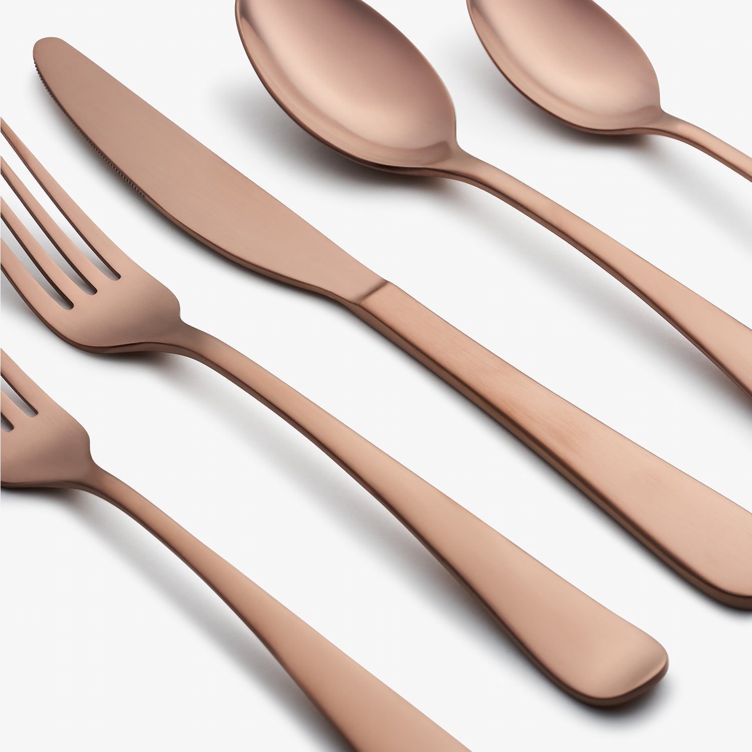 Rhiannon Copper Satin 20-Piece Flatware Set - Image 3