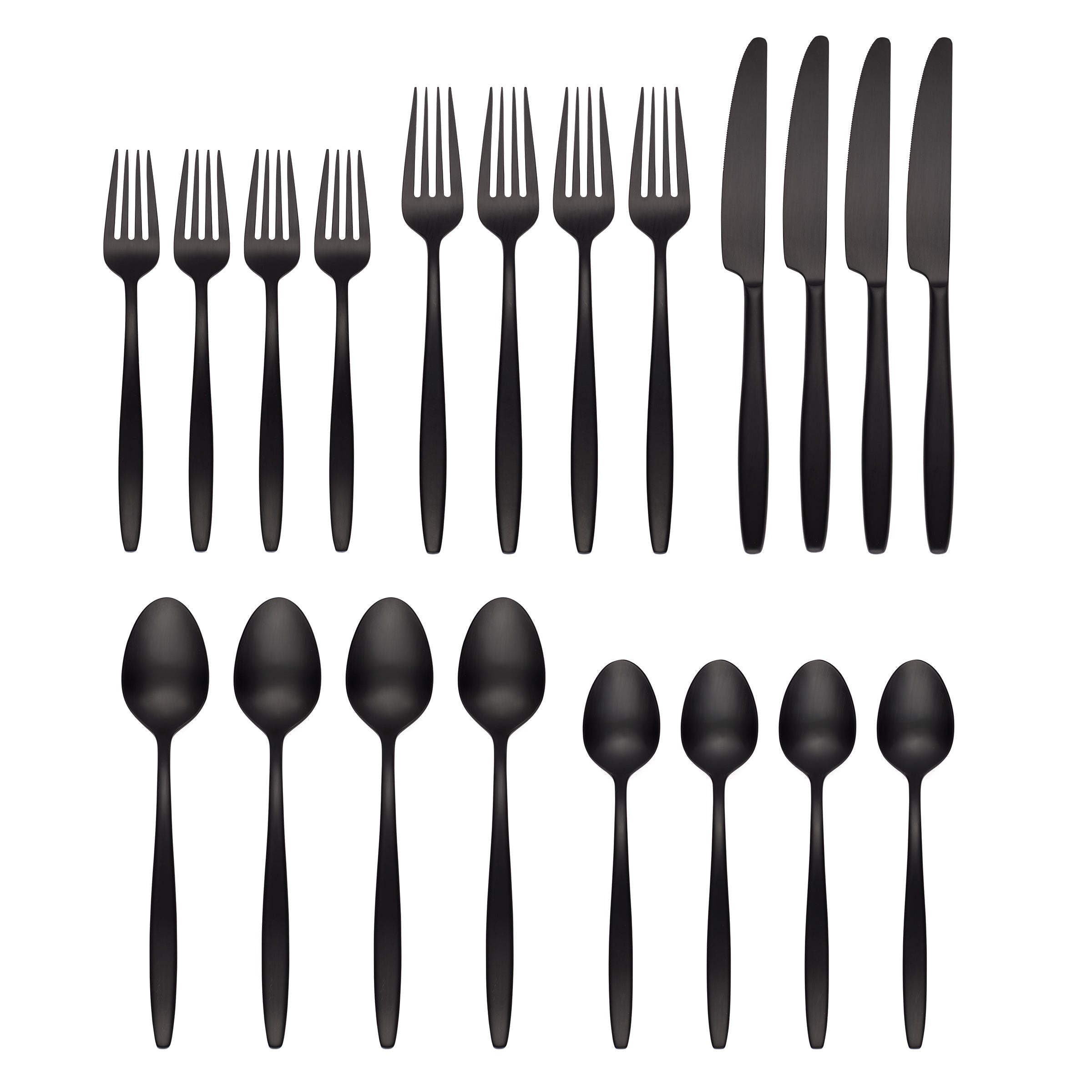 Nylah Black Satin 20-Piece Flatware Set - Image 2