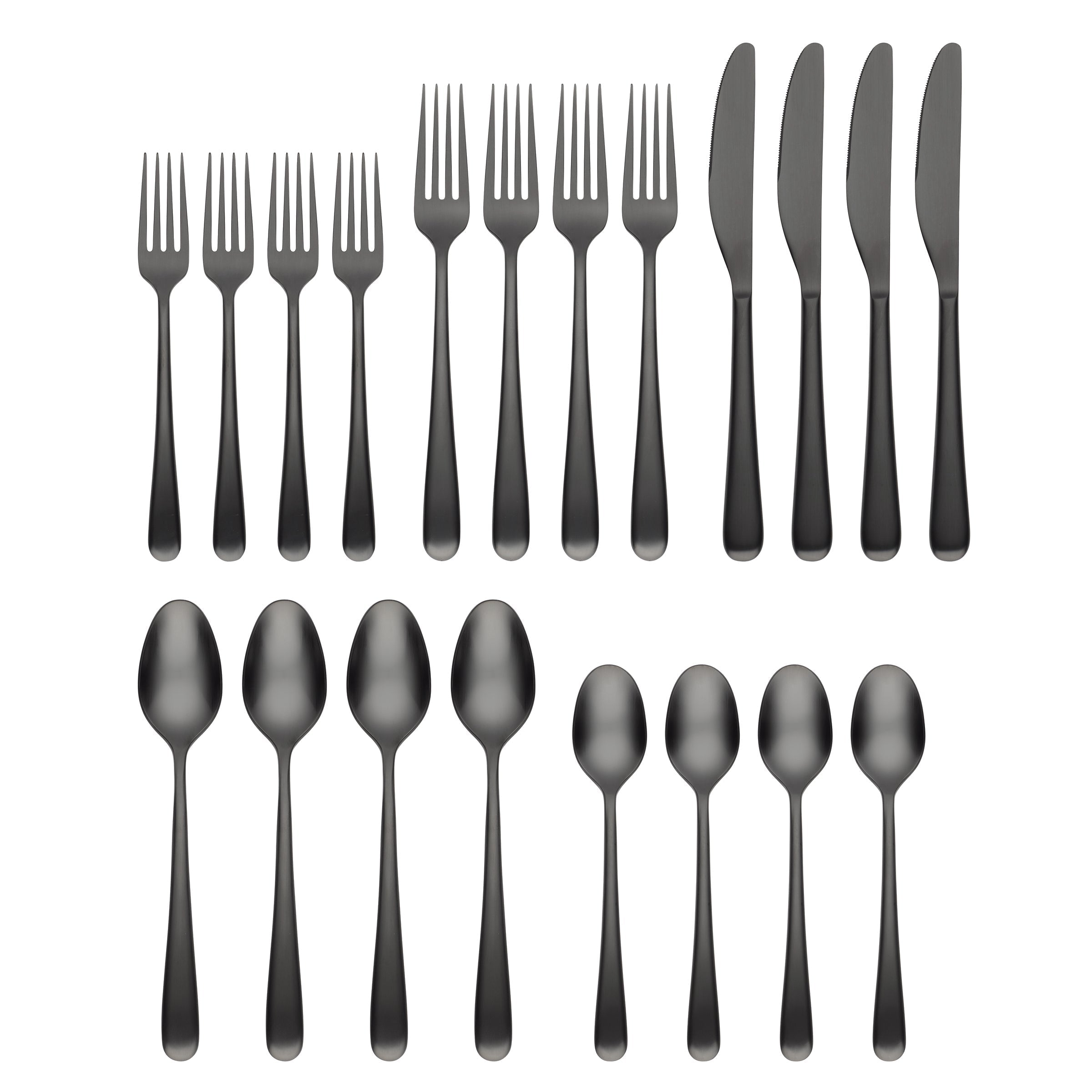 Rafael Black Satin 20-Piece Flatware Set - Image 2