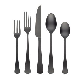 Morgan Black Satin 20-Piece Flatware Set