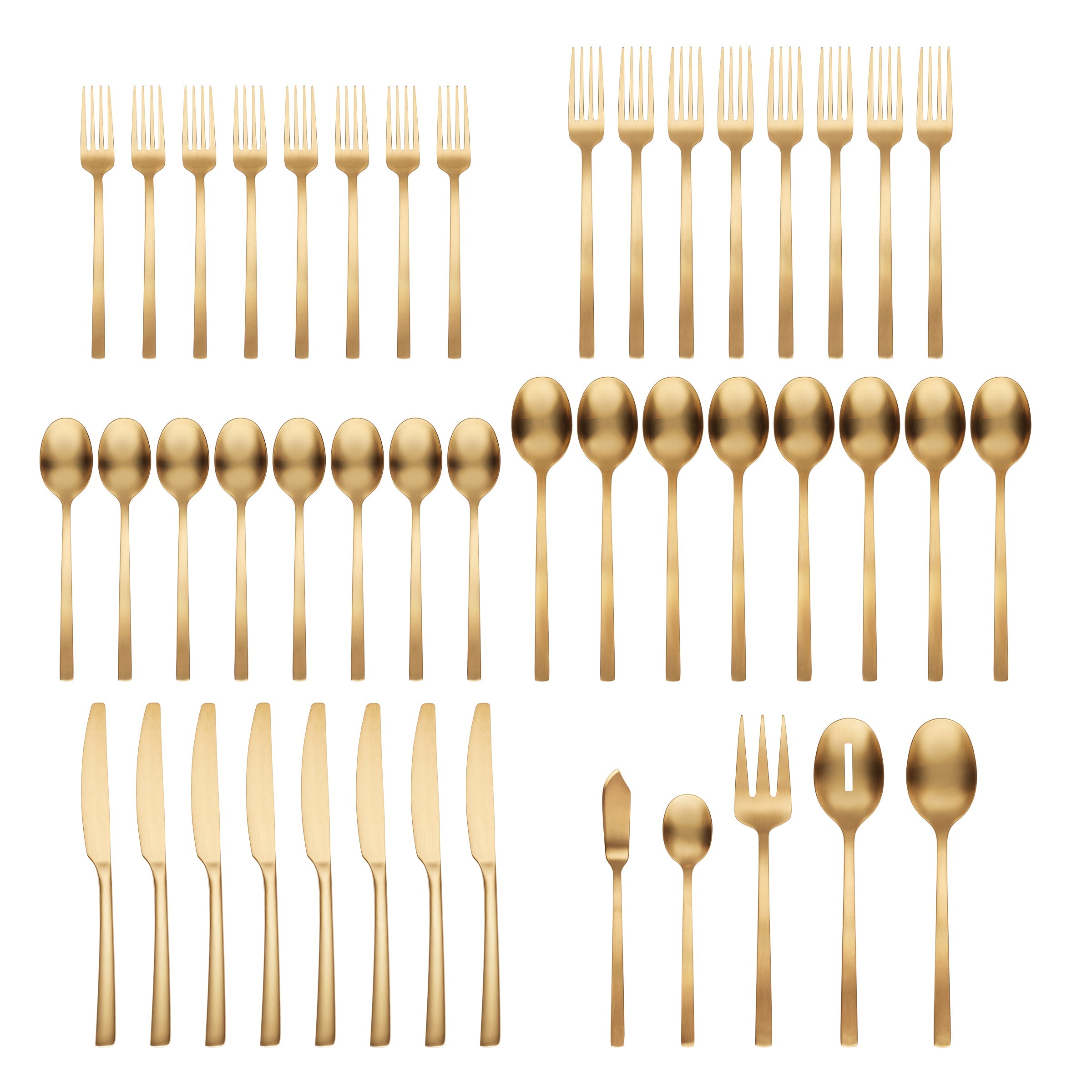 Beacon Gold Satin 45-Piece Flatware Set - Image 2