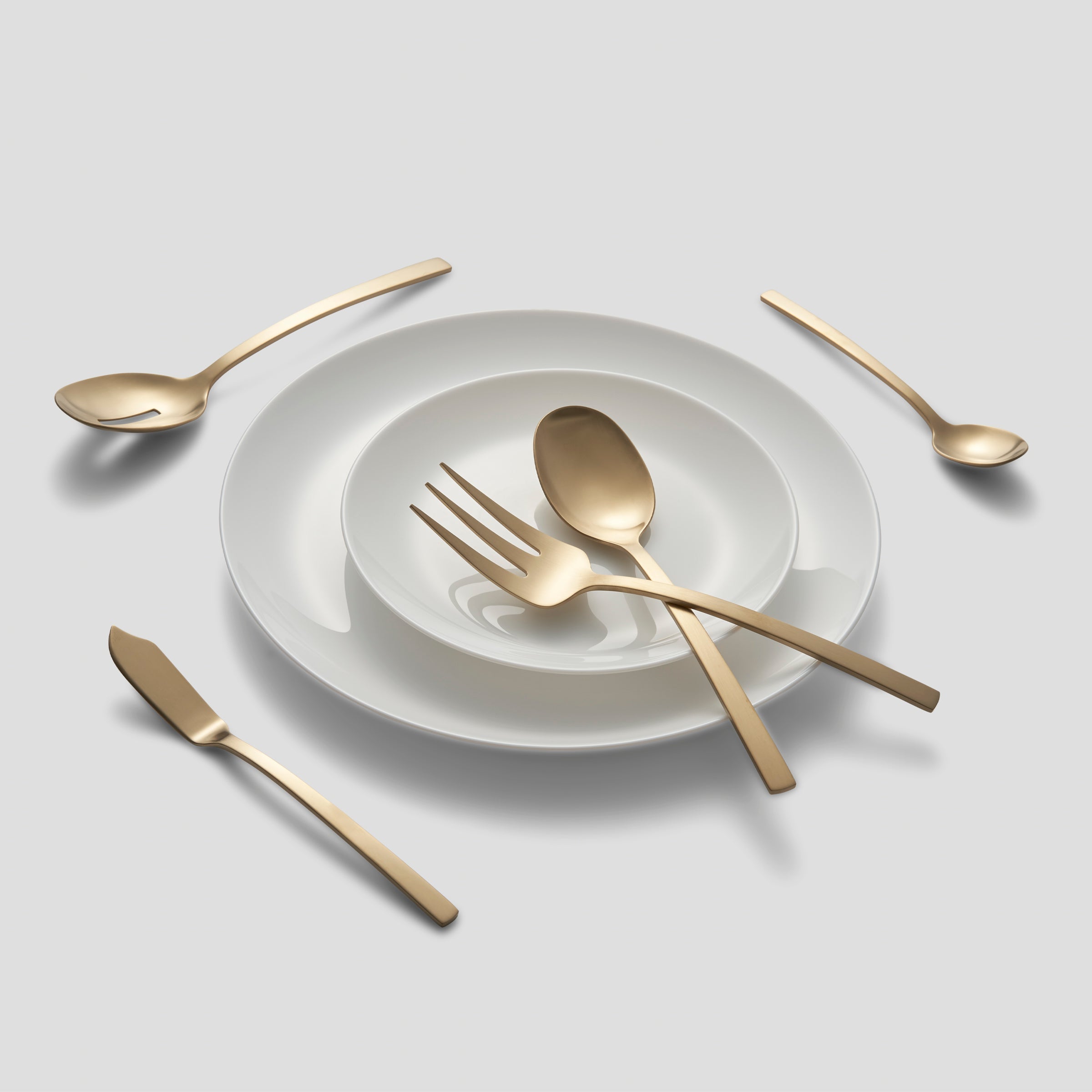 Beacon Gold Satin 45-Piece Flatware Set - Image 3