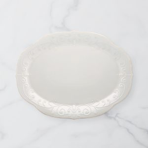 French Perle White Oval Serving Platter