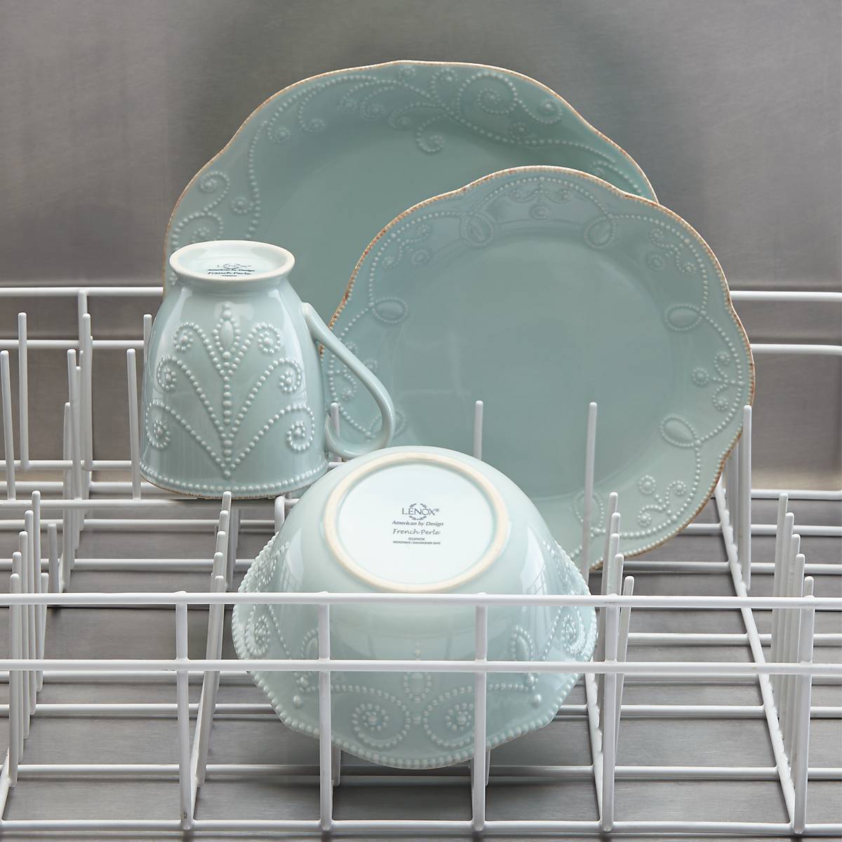 French Perle Ice Blue 4-Piece Place Setting - Image 5