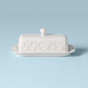 Opal Innocence Carved Butter Dish