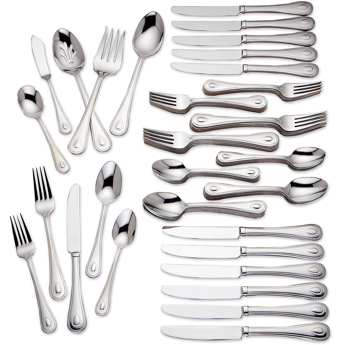 French Perle 65-Piece Flatware Set - Image 2