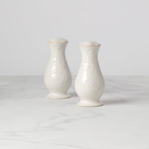 French Perle White Salt & Pepper Shaker Set