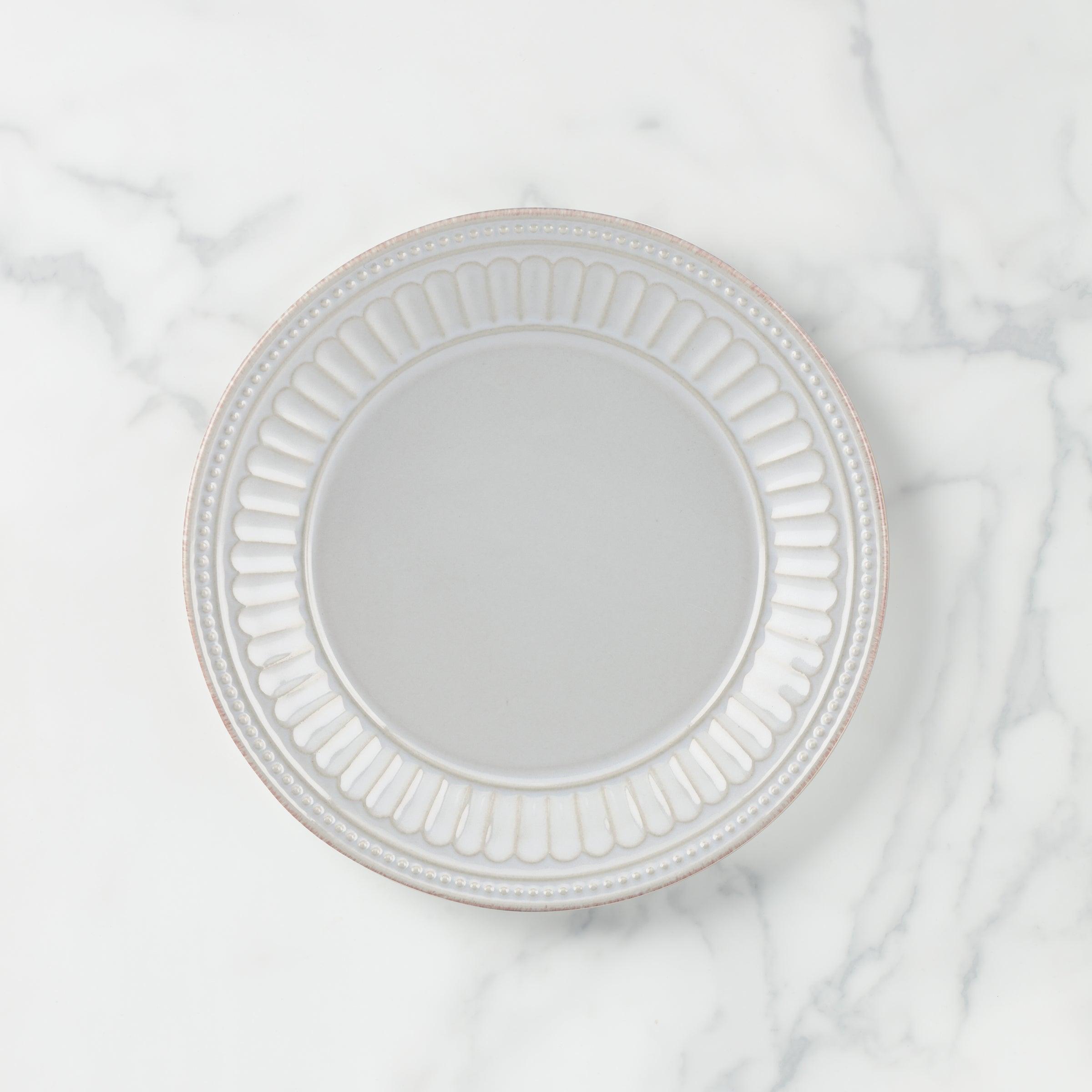 French Perle Groove Dove Dessert Plate