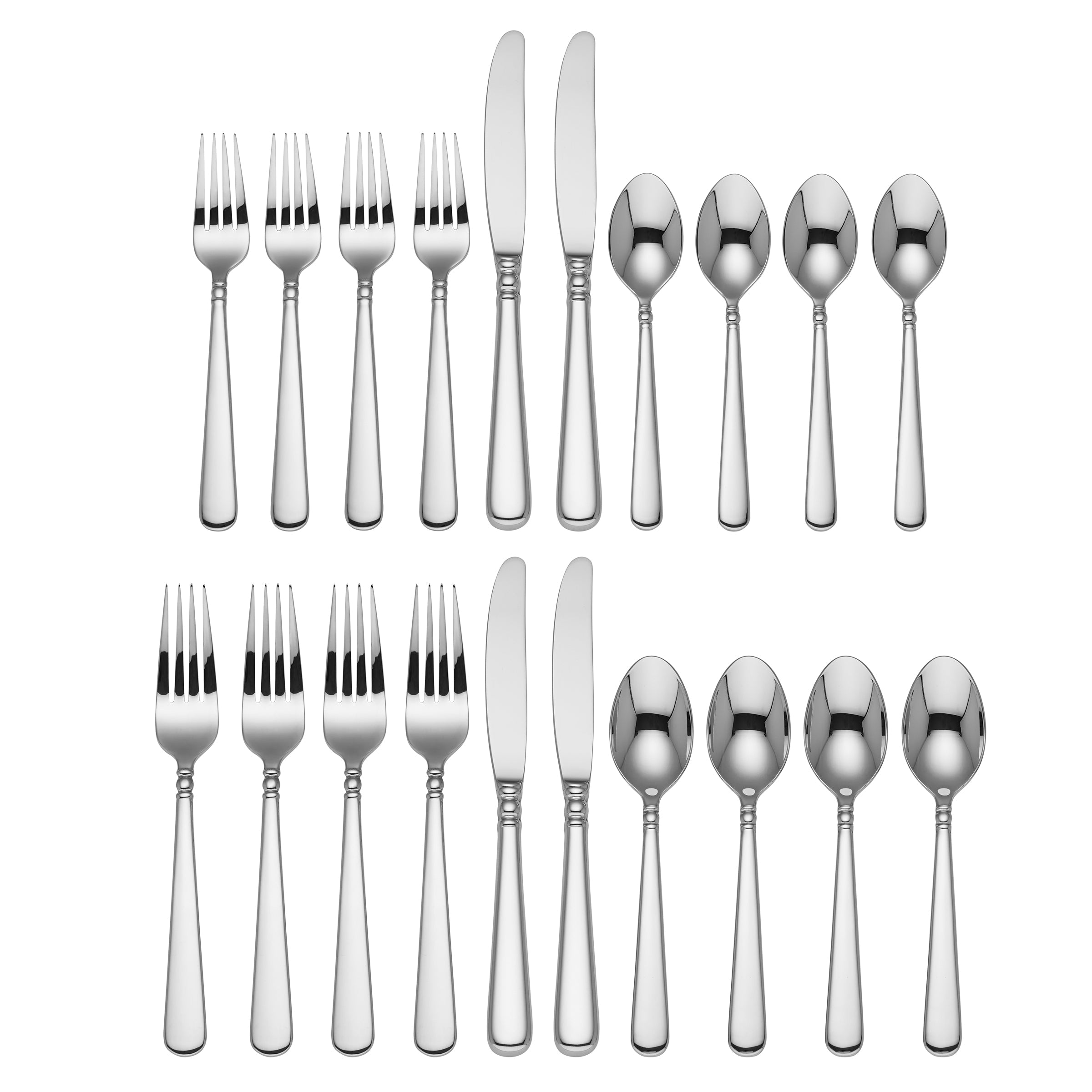 Pearl Platinum 20-Piece Flatware Set - Image 2
