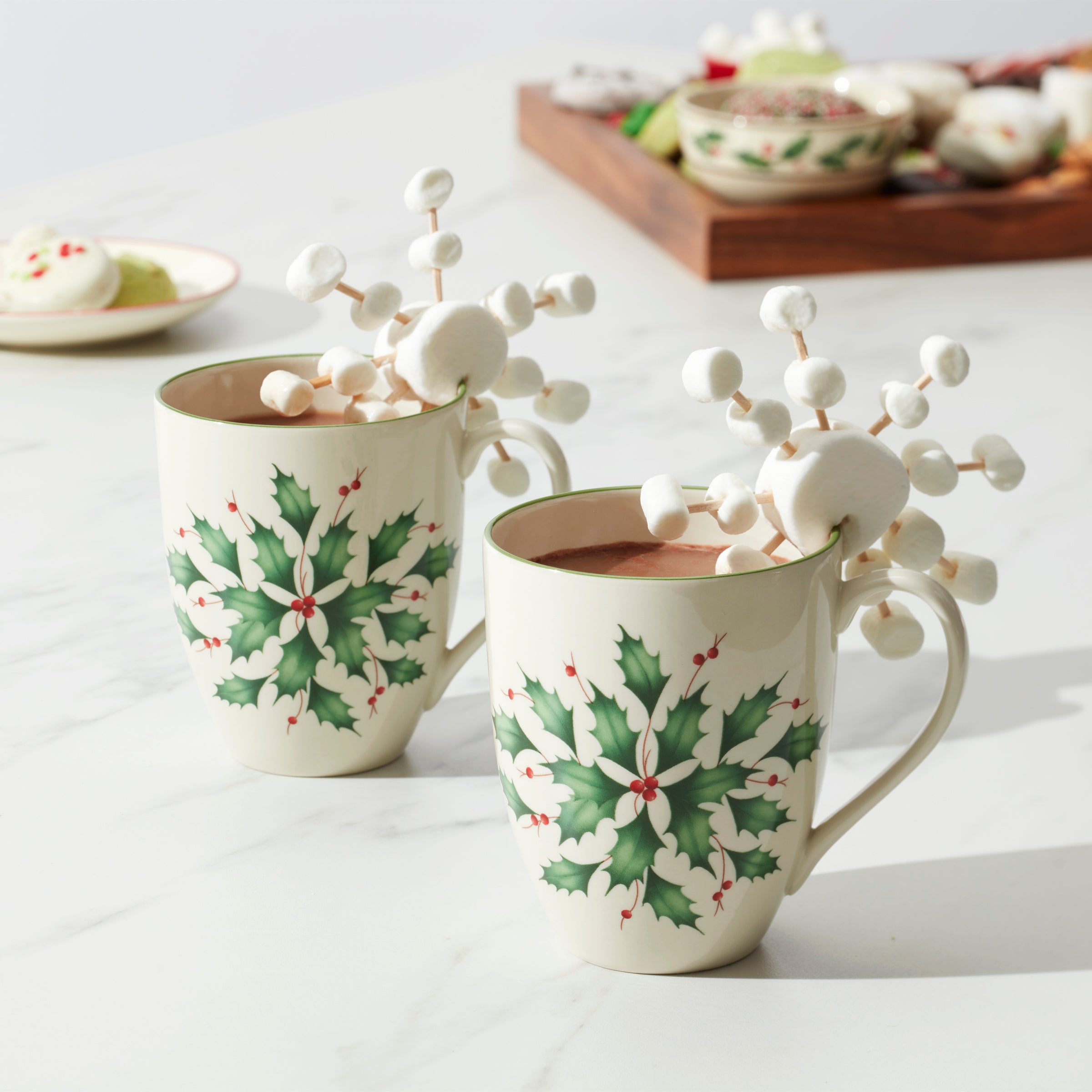 Hosting The Holidays 2-Piece Holly Mug Set - Image 2
