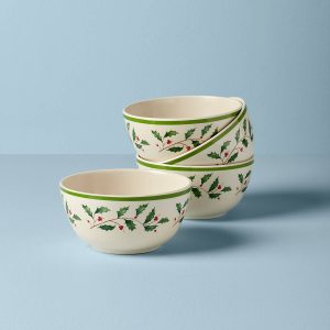 Holiday Melamine All-Purpose Bowls. Set of 4