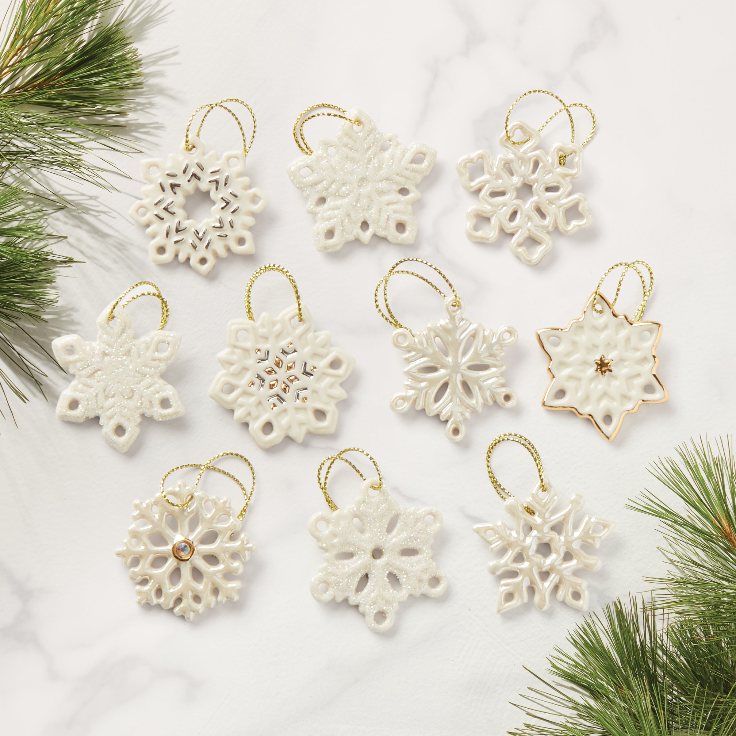 Snowflake 10-Piece Mini Ornament Set - Image 2