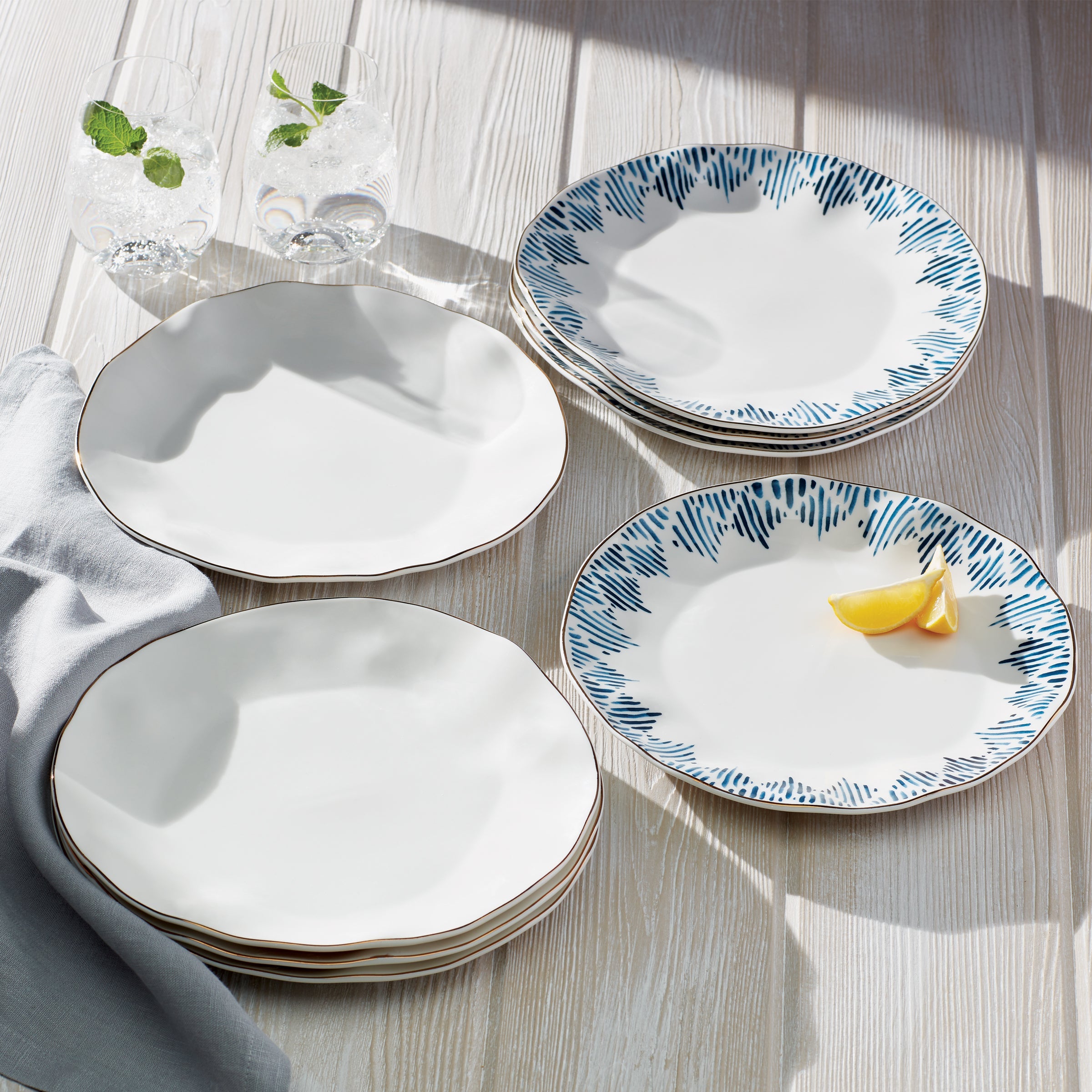 Blue Bay White Dinner Plates. Set of 4 - Image 2