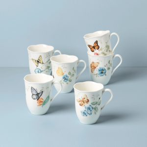 Butterfly Meadow Mugs. Set of 6