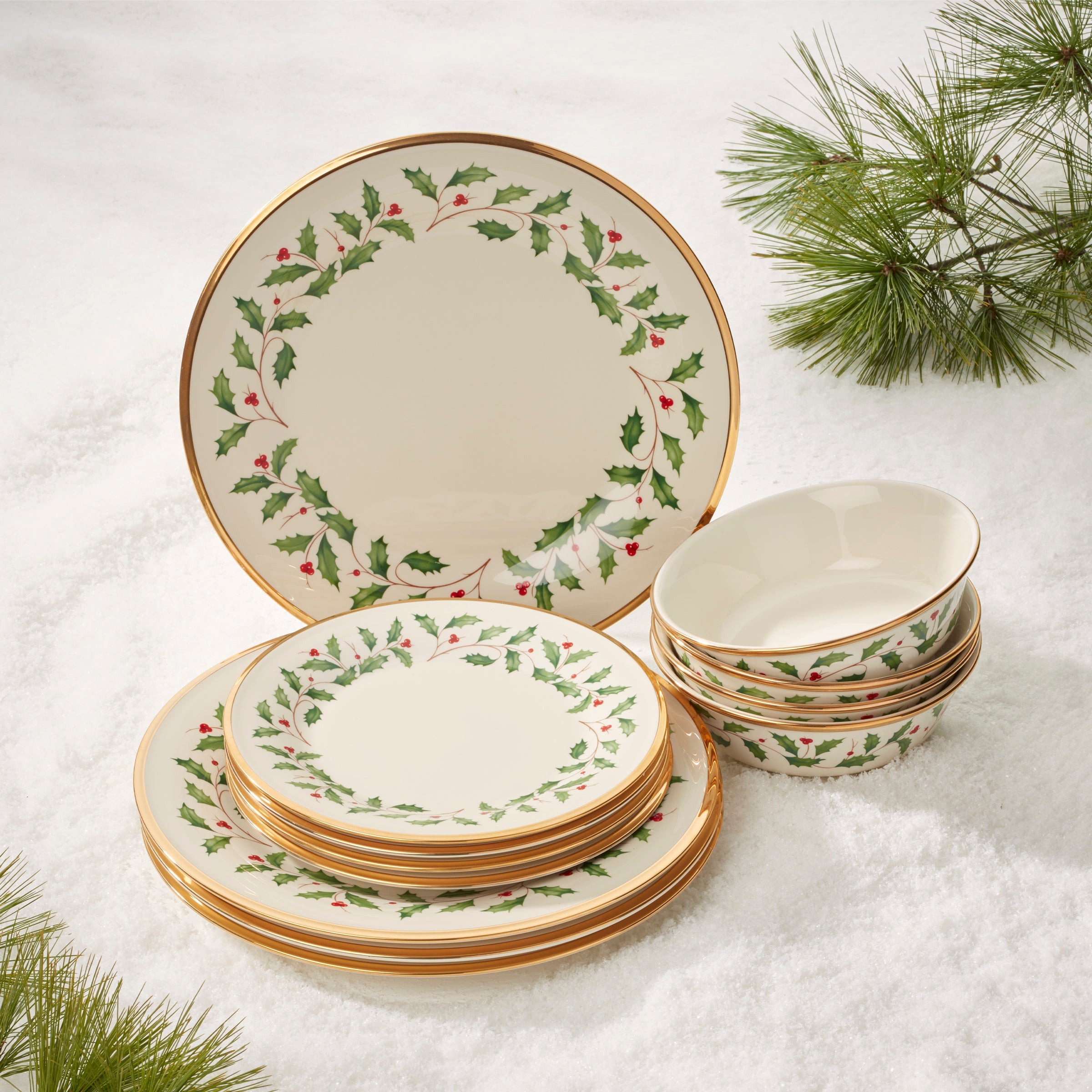 Holiday 12-Piece Plate & Bowl Set - Image 10