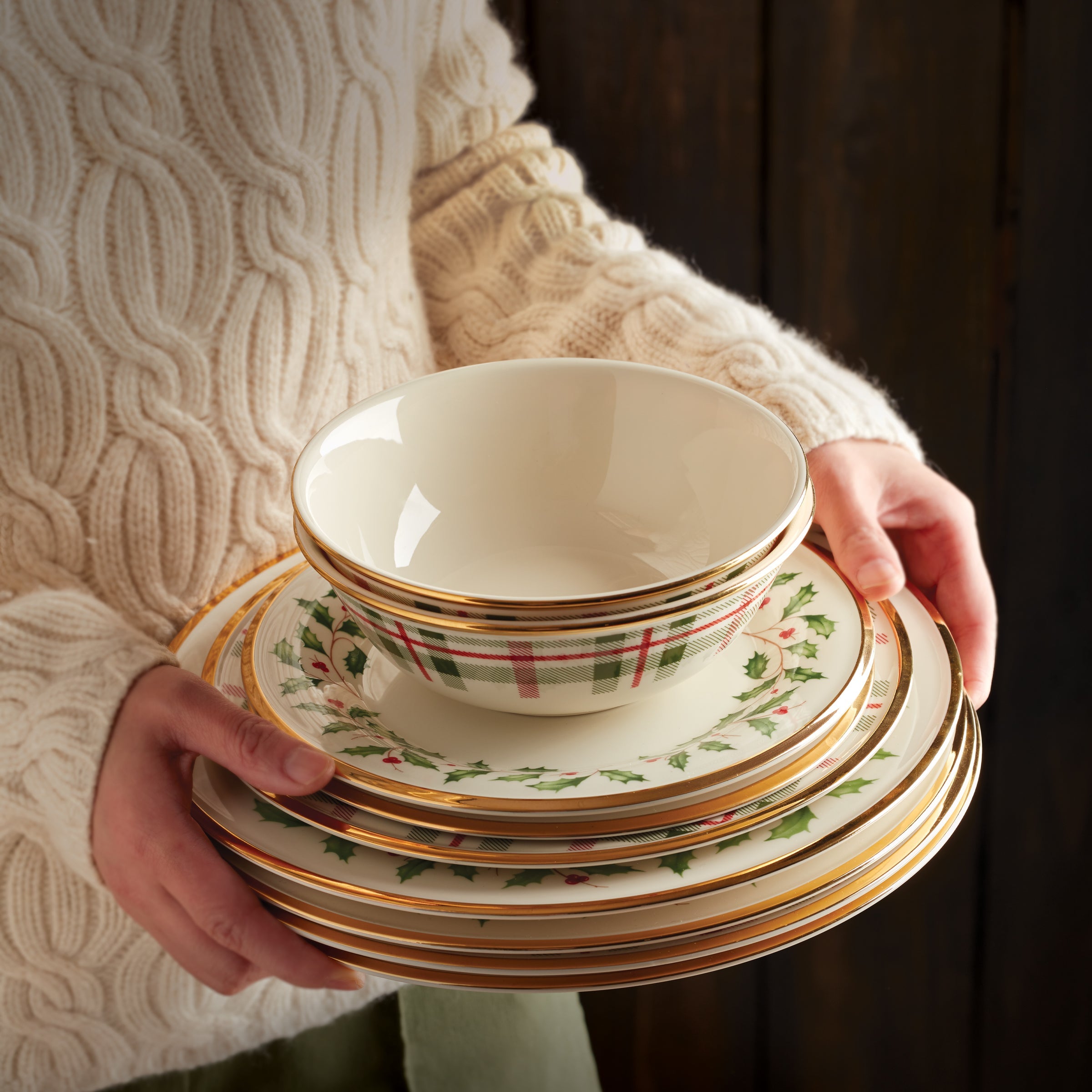 Holiday 12-Piece Plate & Bowl Set - Image 11