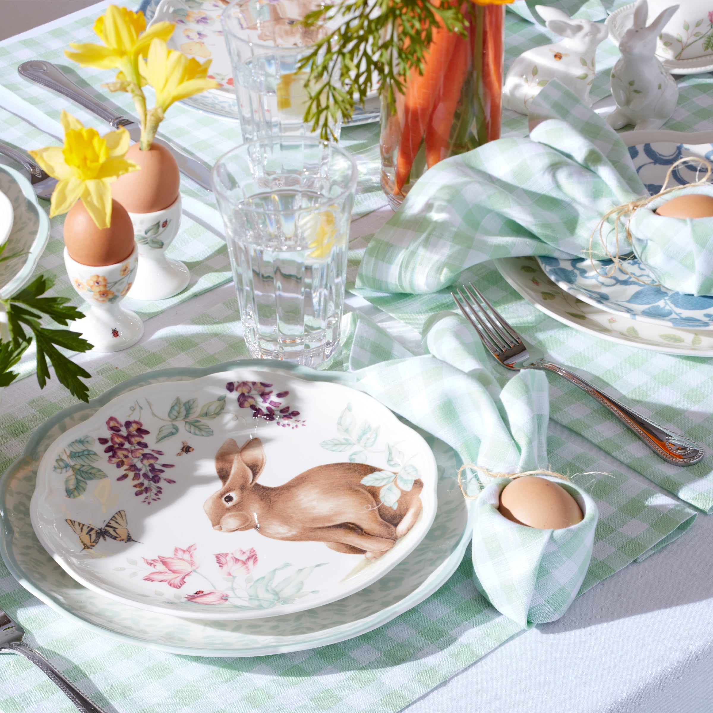Butterfly Meadow Bunny Accent Plates. Set of 4 - Image 8