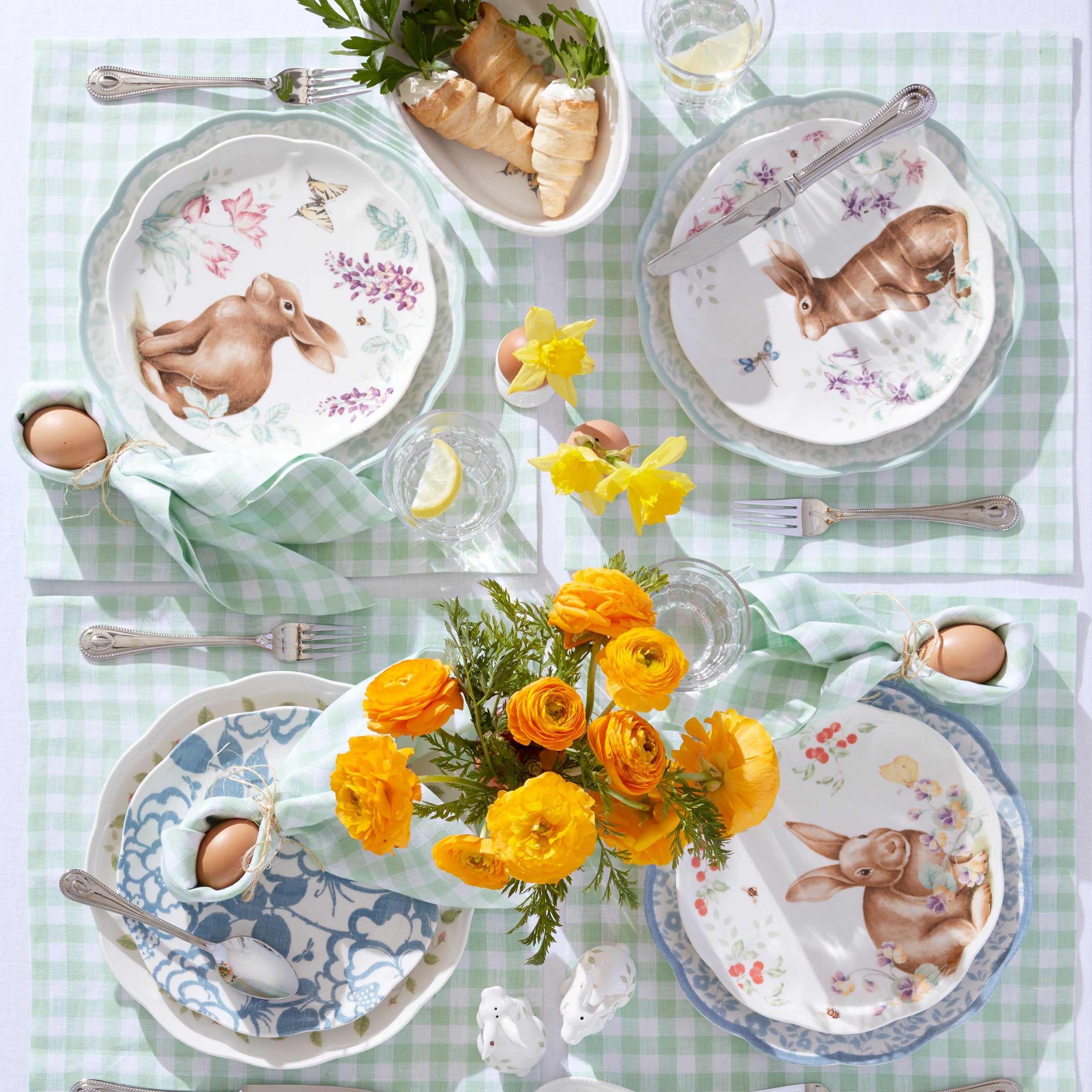 Butterfly Meadow Bunny Accent Plates. Set of 4 - Image 2