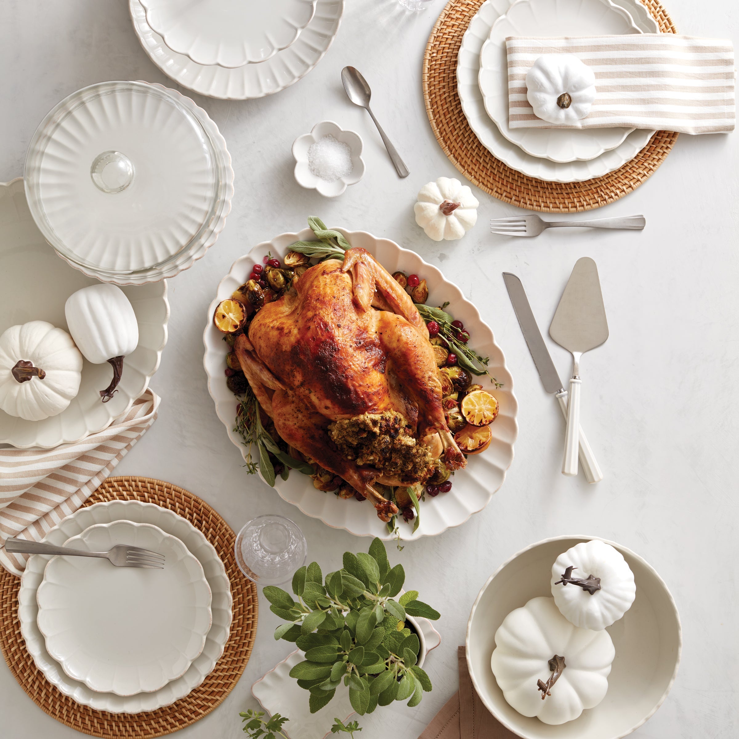 French Perle Scallop White 12-Piece Dinnerware Set - Image 5