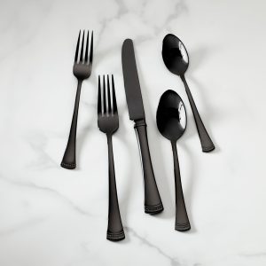 Portola Black Mirror 20-Piece Flatware Set