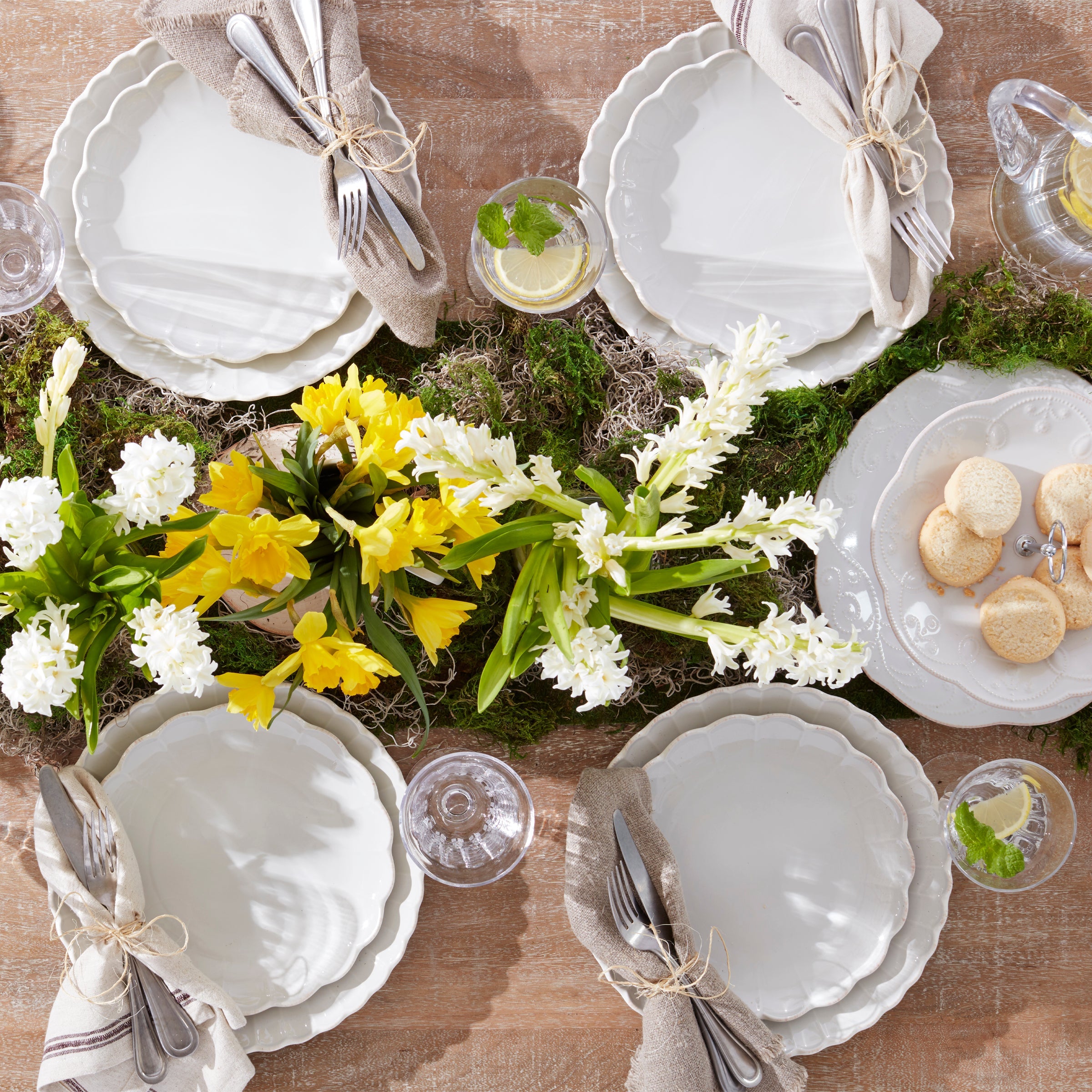 French Perle Scallop White 12-Piece Dinnerware Set - Image 7