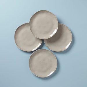 Bay Colors Grey Dinner Plates. Set of 4