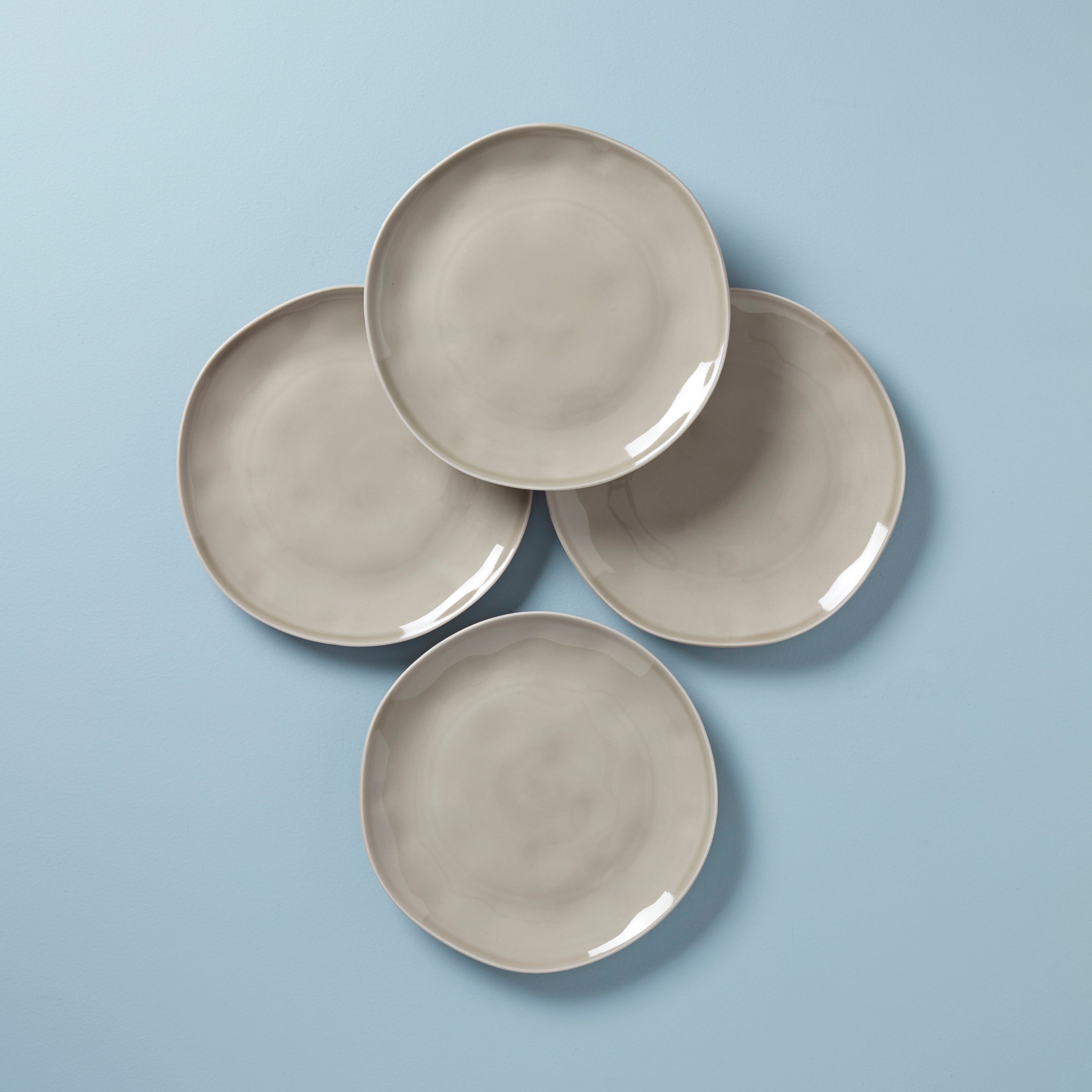 Bay Colors Grey Dinner Plates. Set of 4
