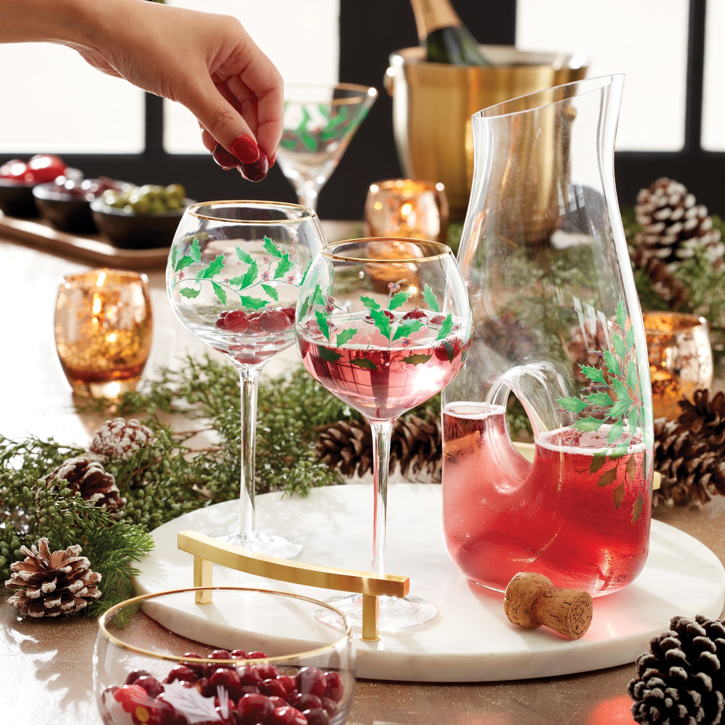 Holiday 3-Piece Decanter & Wine Glass Set - Image 2