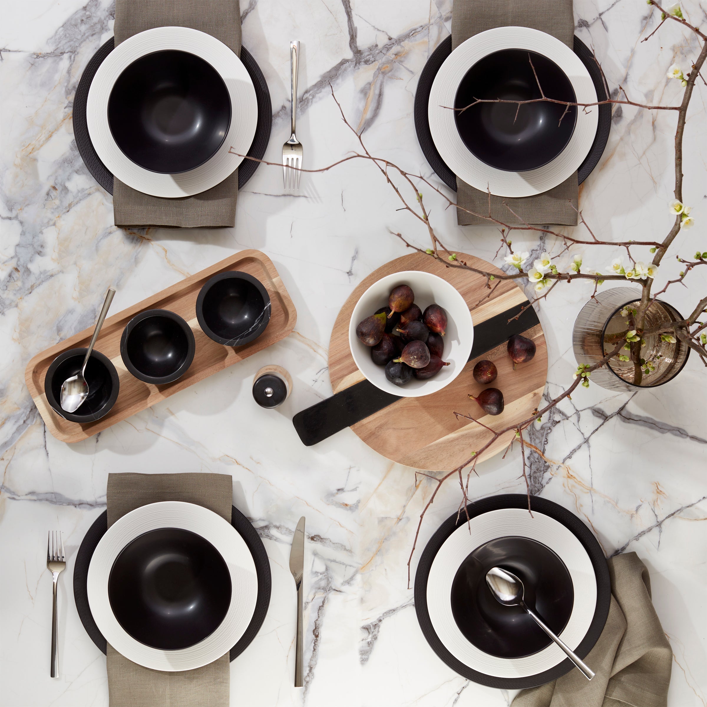 LX Collective White 12-Piece Dinnerware Set - Image 6