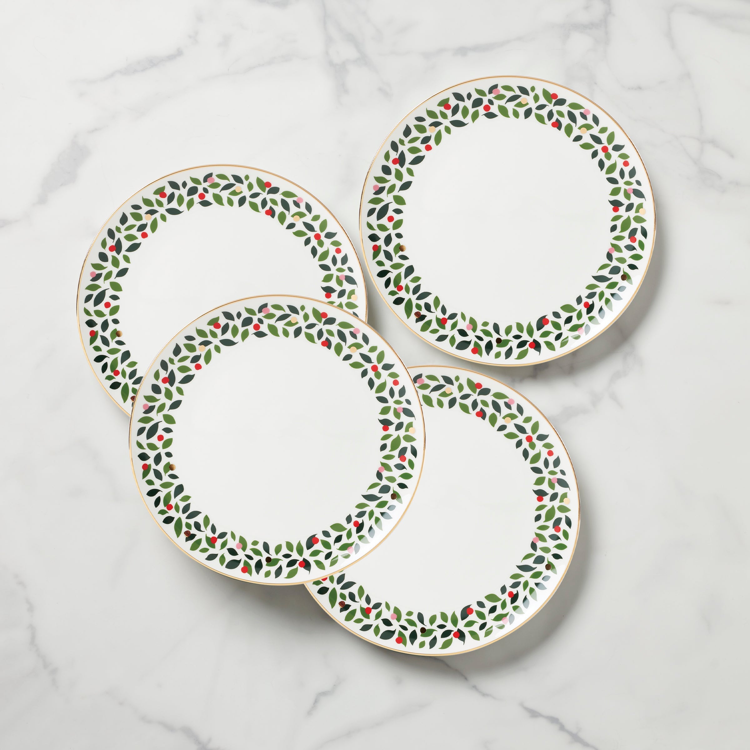 Evergreen Dinner Plates. Set of 4