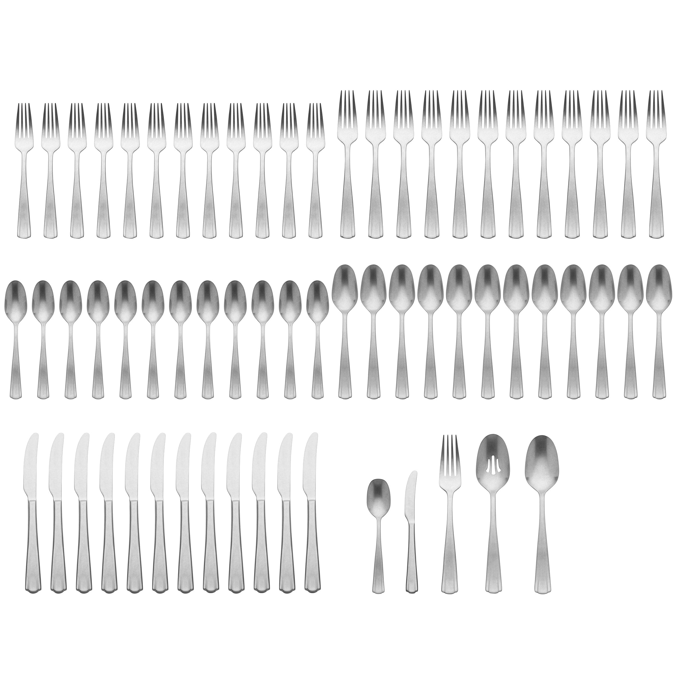 French Perle Scallop Vintage 65-Piece Flatware Set - Image 2