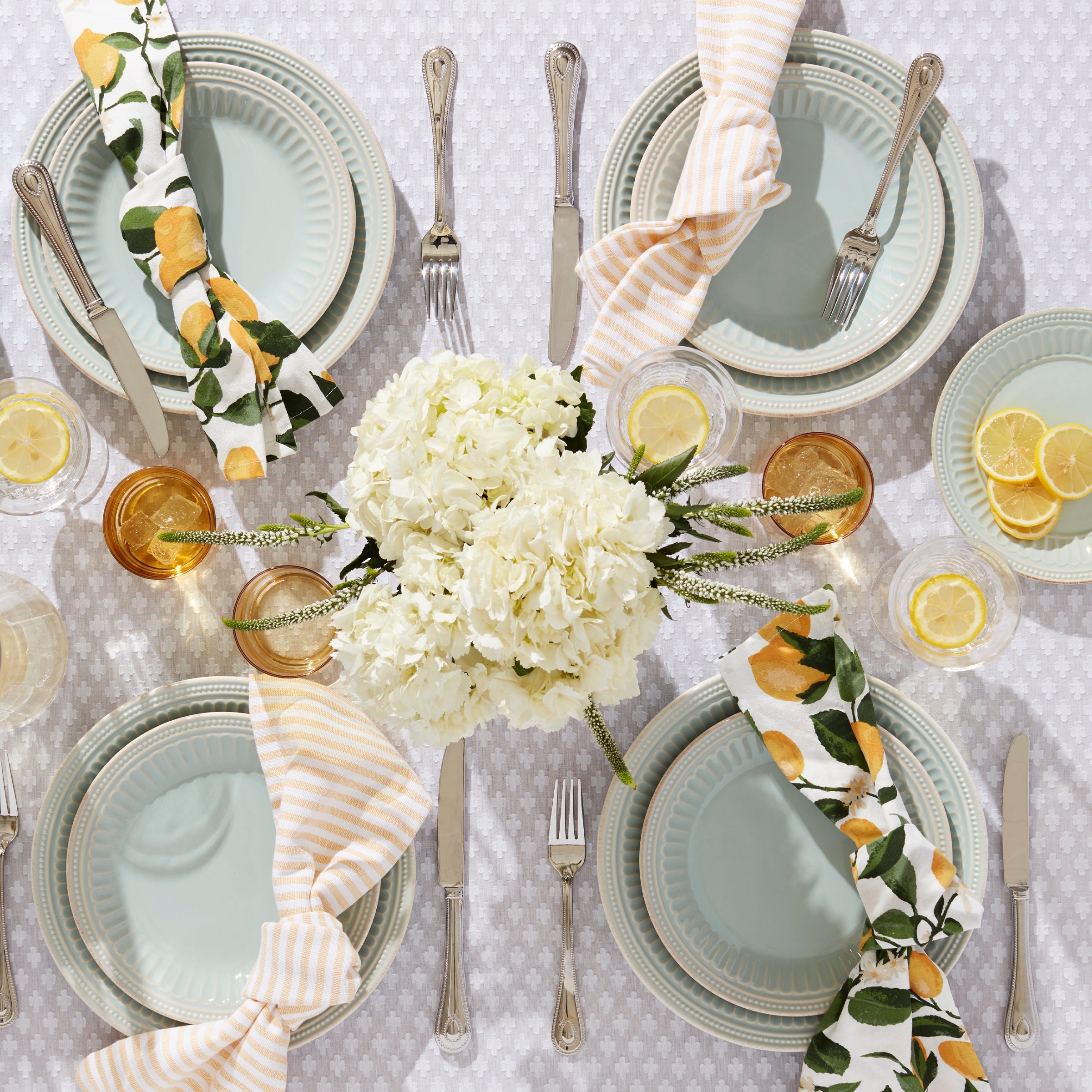 French Perle Groove Ice Blue 4-Piece Place Setting - Image 3