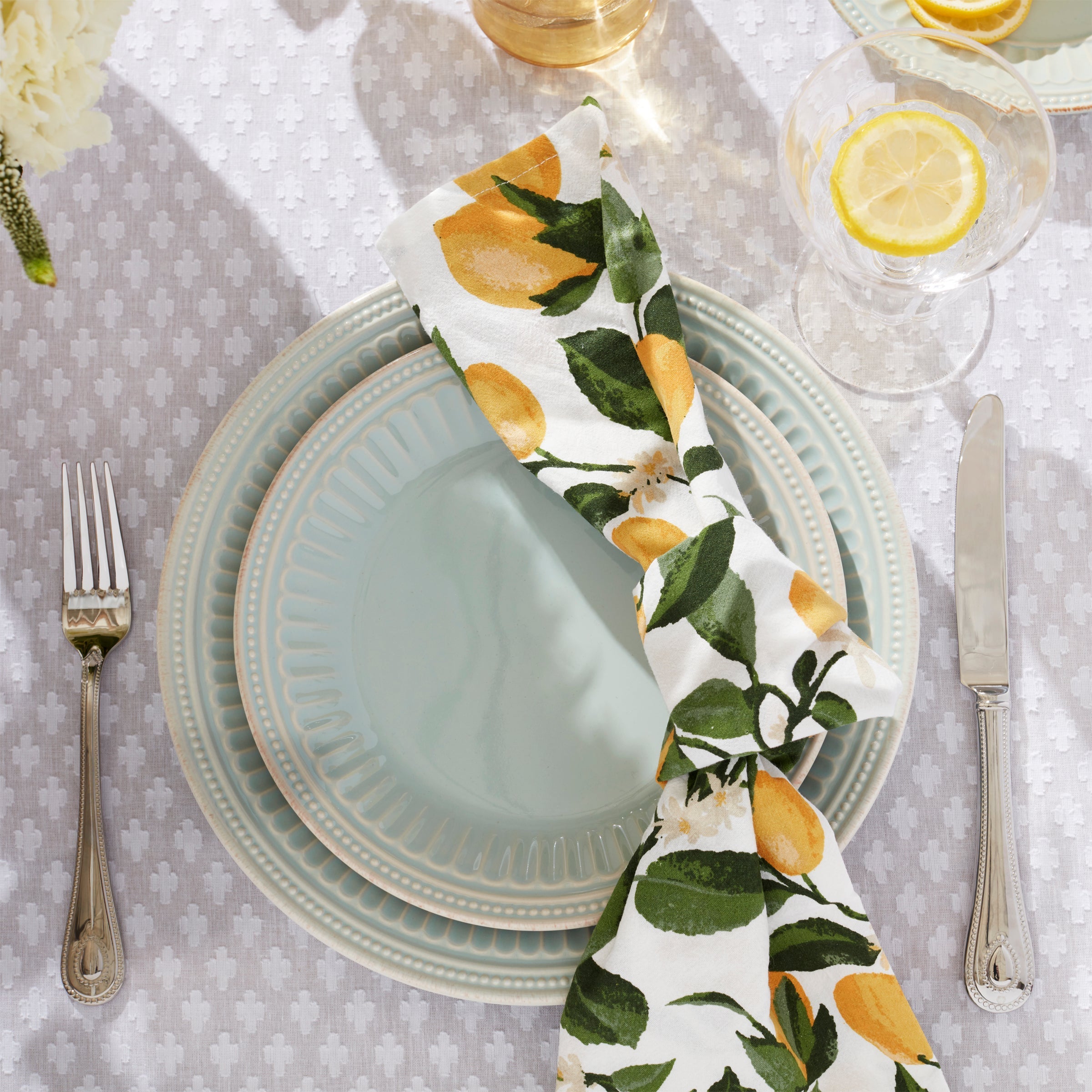 French Perle Groove Ice Blue 4-Piece Place Setting - Image 4