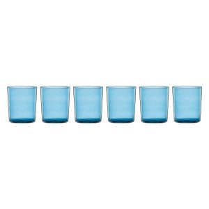 Stackable Blue Tall Glasses. Set of 6