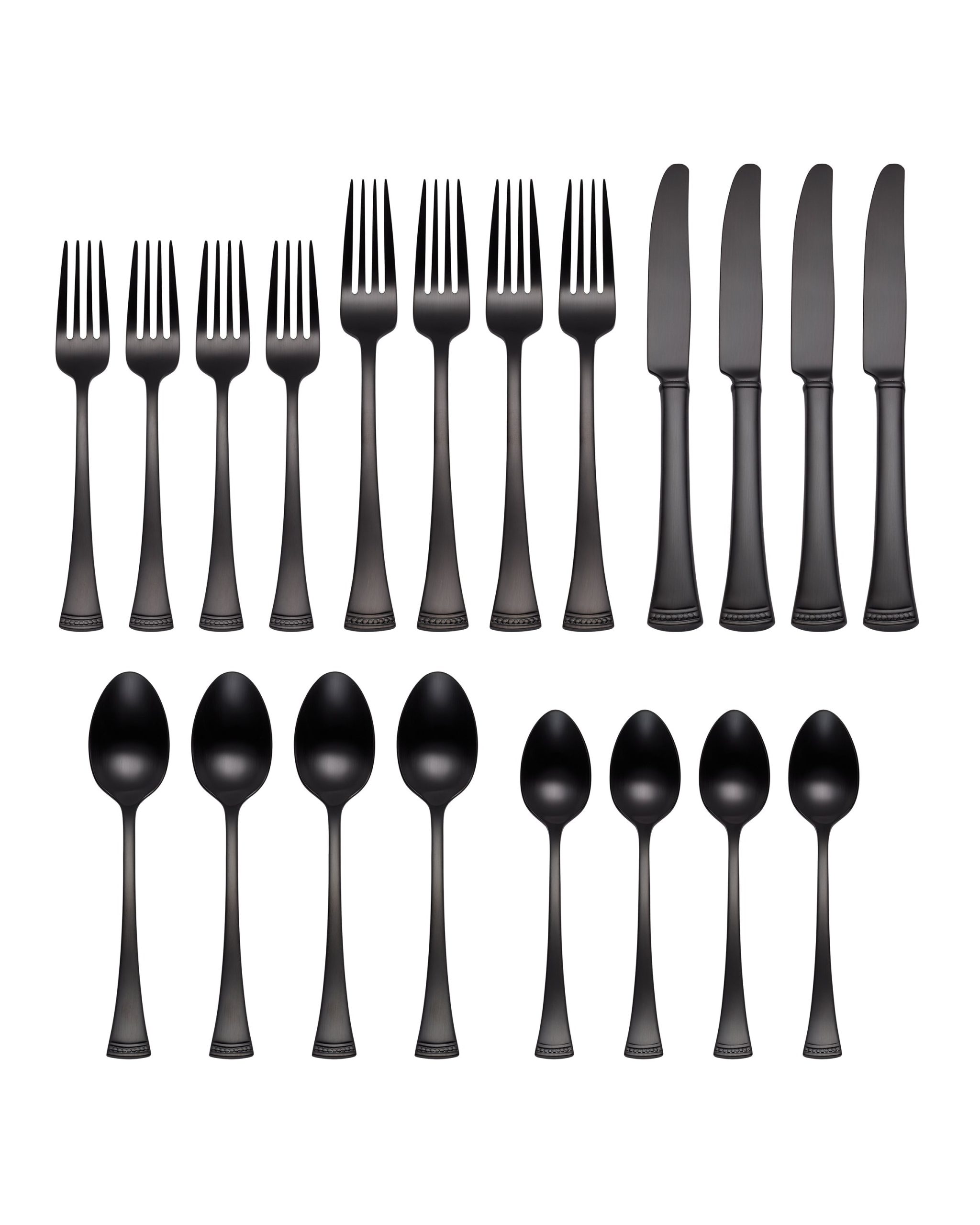Portola Black Satin 20-Piece Flatware Set - Image 2