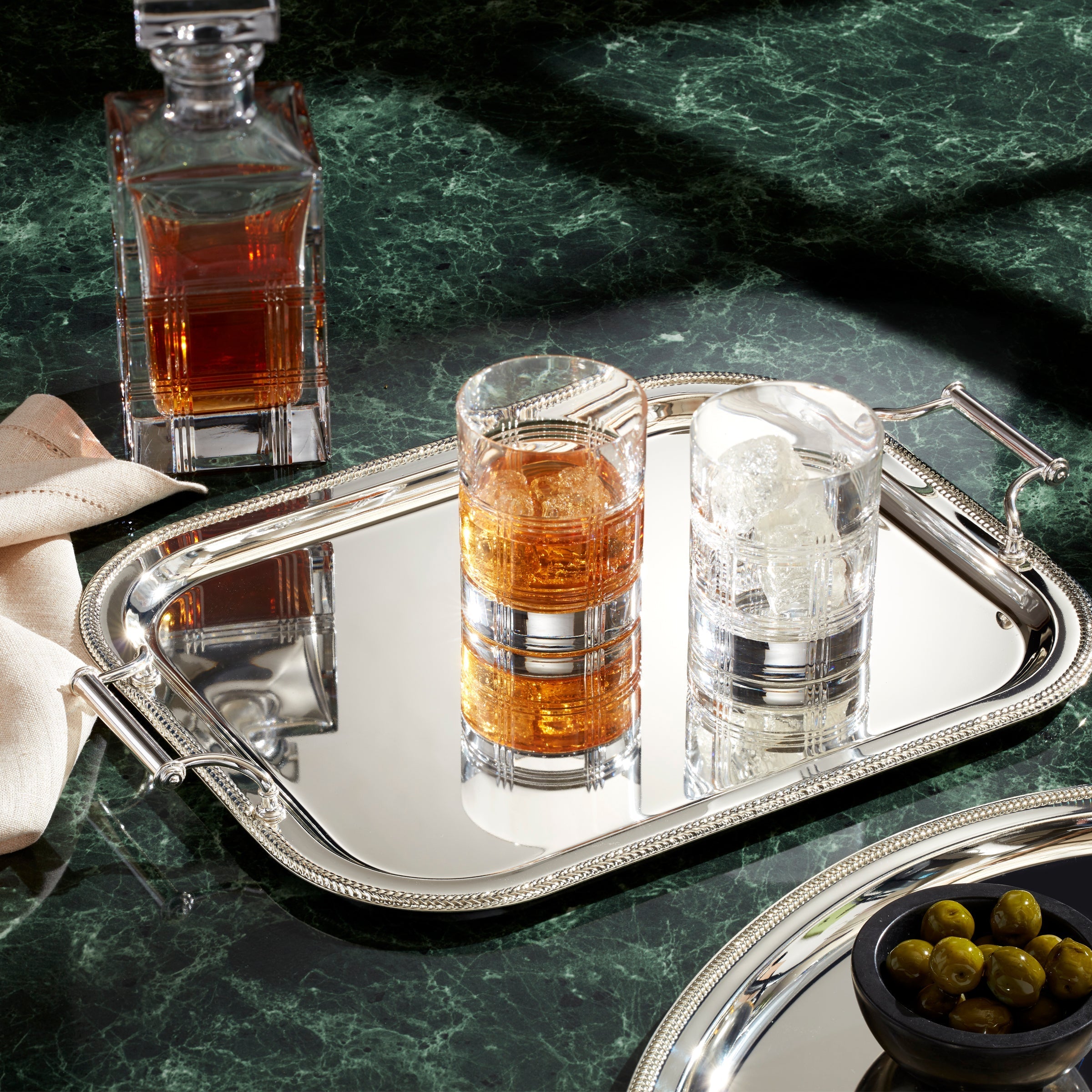 Silverplate Rectangular Tray With Handles - Image 3