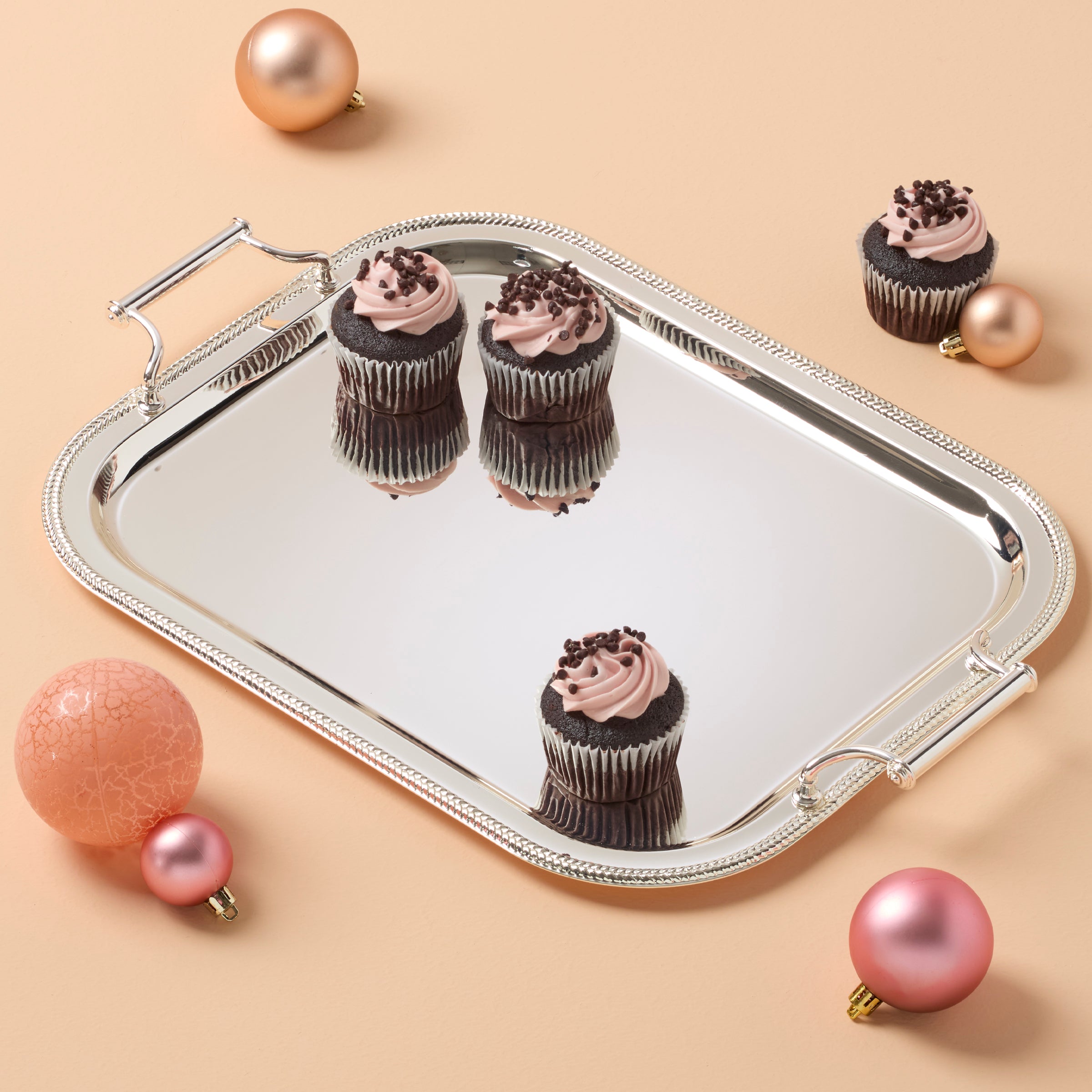 Silverplate Rectangular Tray With Handles - Image 2