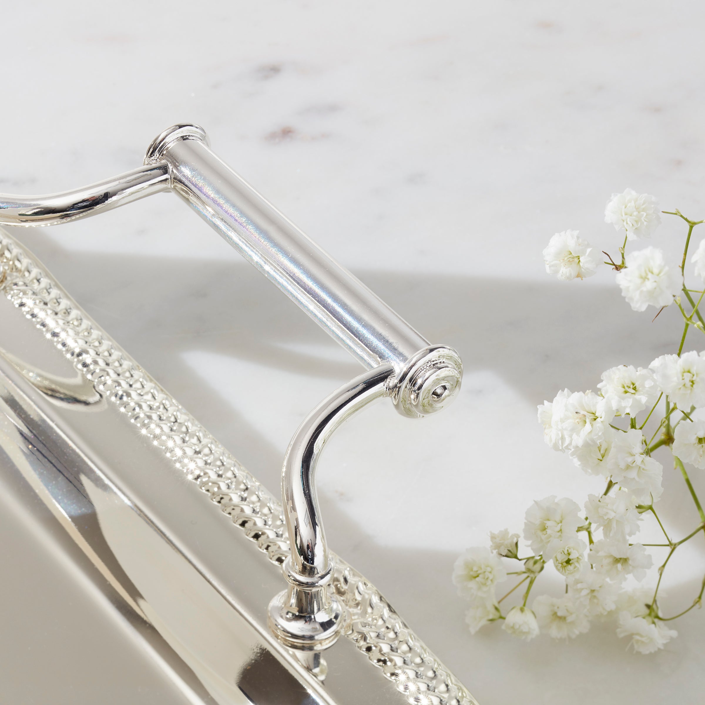 Silverplate Rectangular Tray With Handles - Image 5
