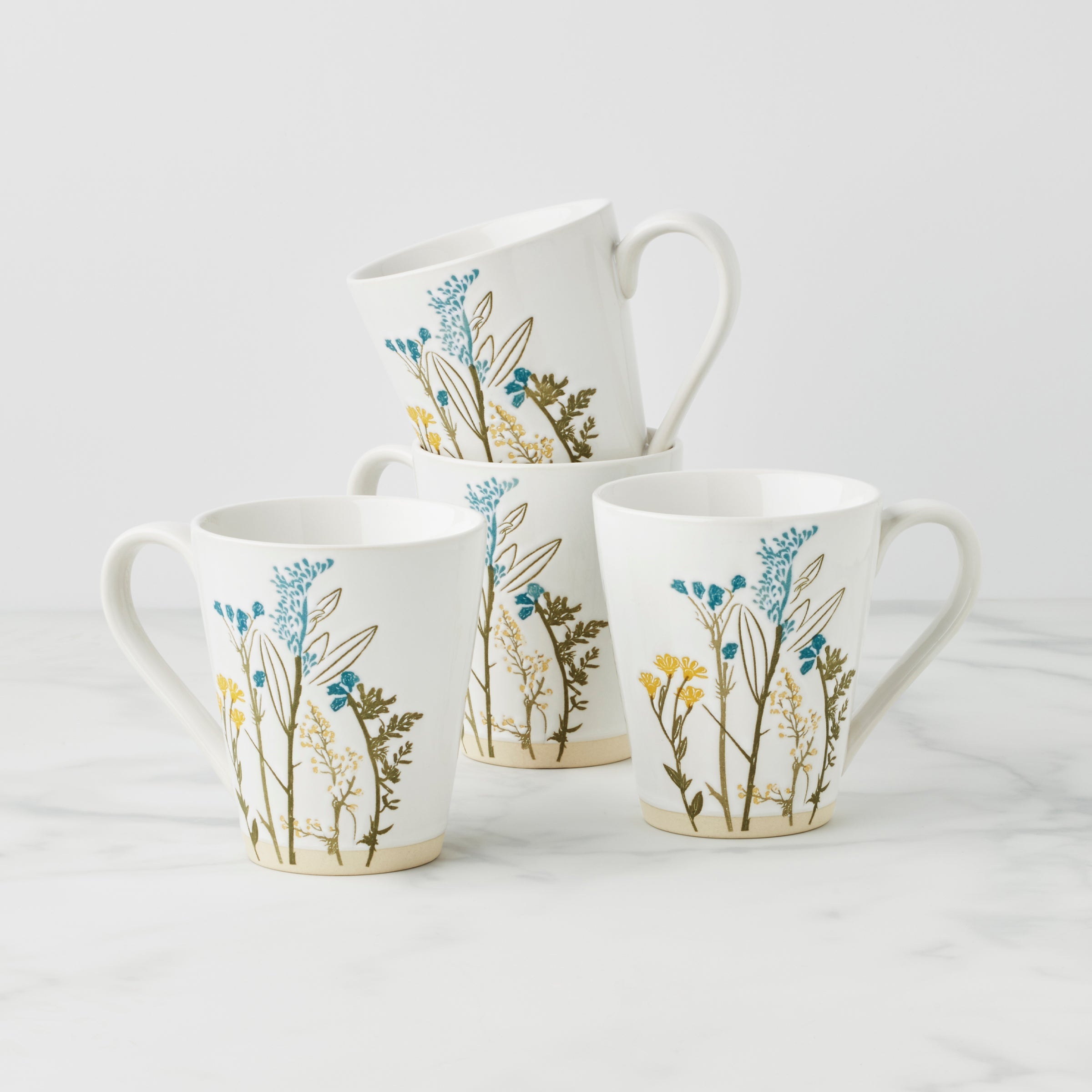 Wildflowers Mugs. Set of 4