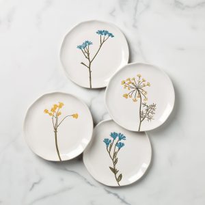 Wildflowers Tidbit Plates. Set of 4