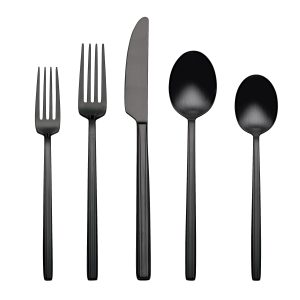 Dean Black Satin 20-Piece Flatware Set