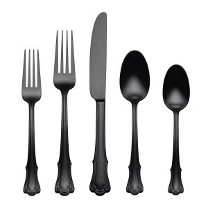 James Street Black Satin 20-Piece Flatware Set