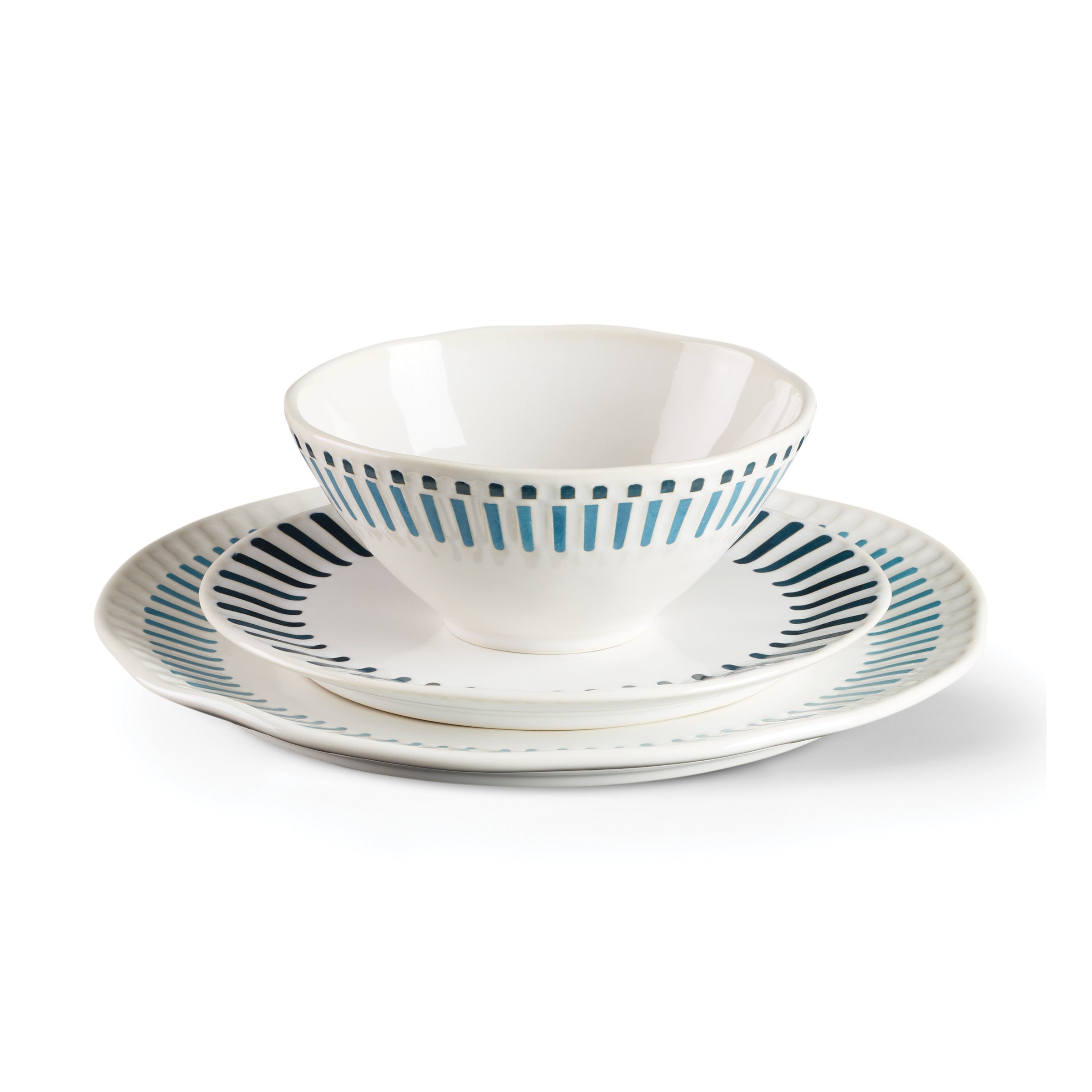 Artisanal Stripe 12-Piece Dinnerware Set - Image 5