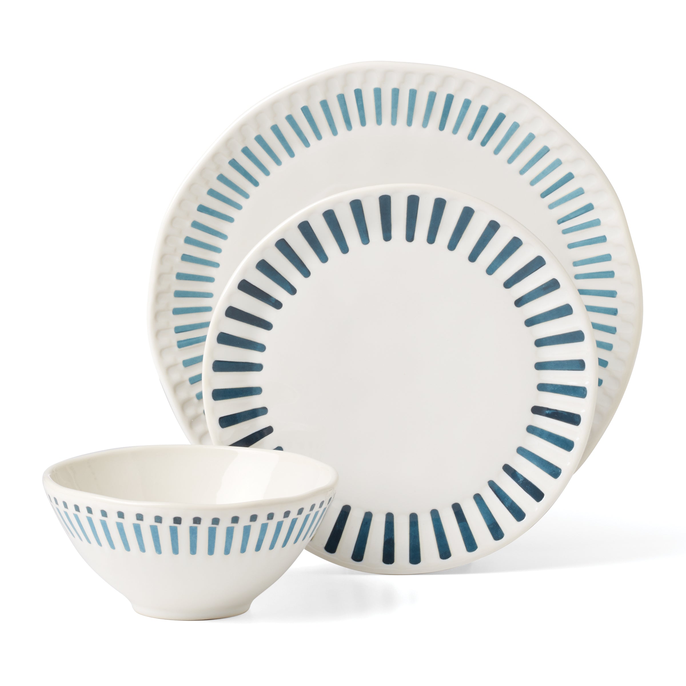 Artisanal Stripe 12-Piece Dinnerware Set - Image 4