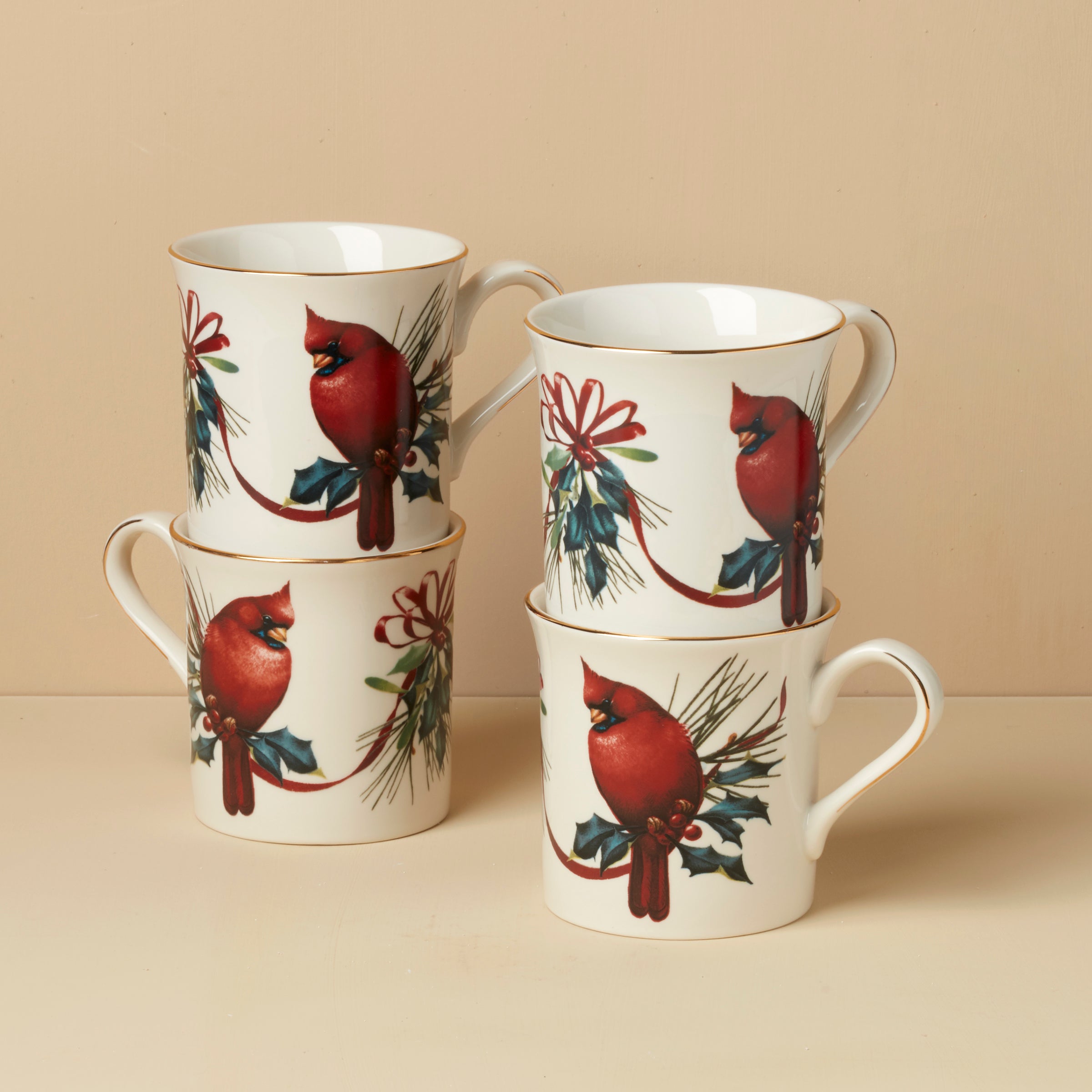 Winter Greetings Mugs. Set of 4